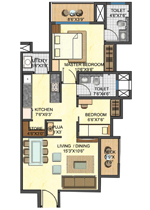 2_bhk_Optima_unit_plan