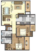 2_bhk_aura_unit_plan